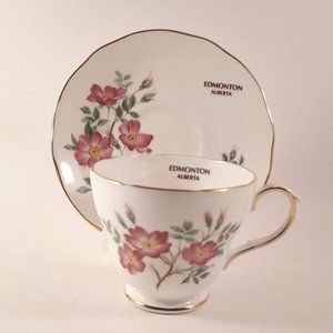RARE Wild Rose of Alberta by Duchess Pink Roses tea cup and saucer